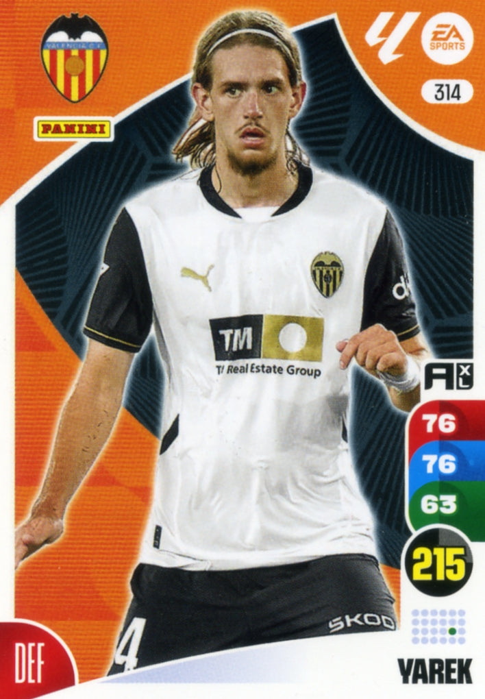 Panini Adrenalyn XL La Liga 2024/2025 - #314. Yarek - Valencia - 1st Edition, RAW Chrome