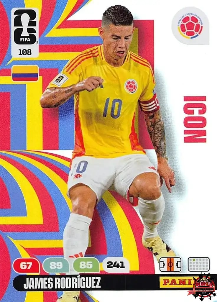 #108|Panini|Adrenlyn XL|FIFA World Cup|2026|James Rodríguez - Icon|BASICO