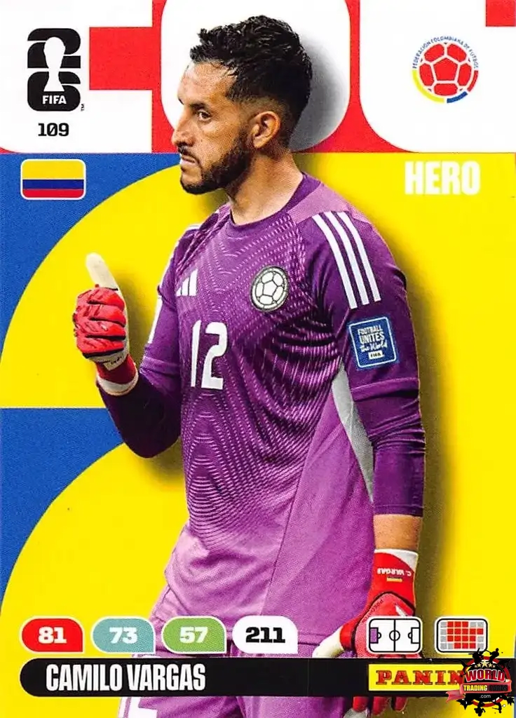 #109|Panini|Adrenlyn XL|FIFA World Cup|2026|Camilo Vargas|BASICO