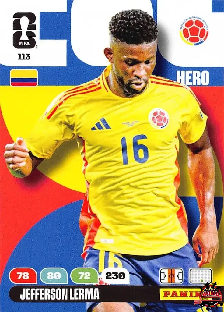 #113|Panini|Adrenlyn XL|FIFA World Cup|2026|Jefferson Lerma |BASICO
