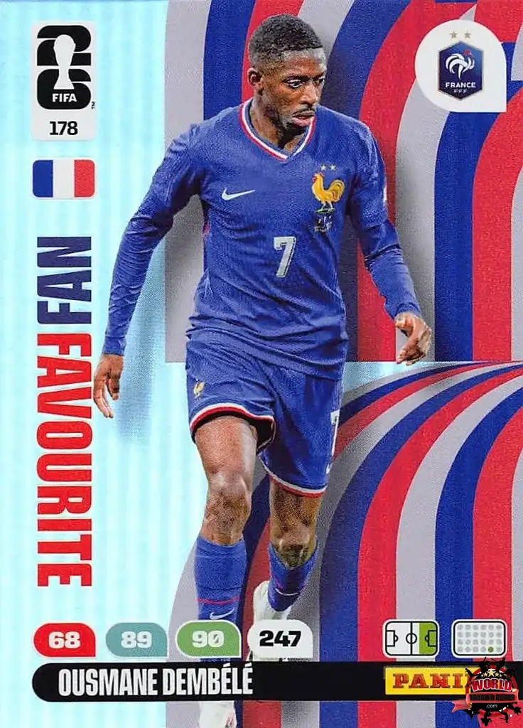 #178|Panini|Adrenlyn XL|FIFA World Cup|2026|Ousmane Dembele - Fan Favourite|BASICO