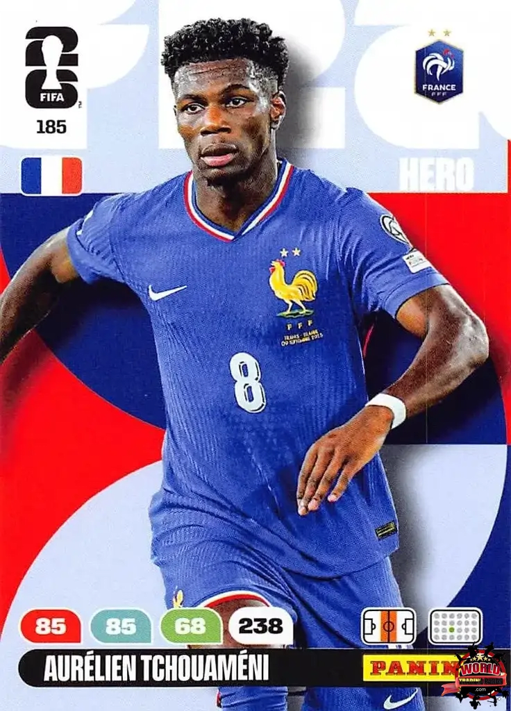 #185|Panini|Adrenlyn XL|FIFA World Cup|2026|Aurelien Tchouameni |BASICO