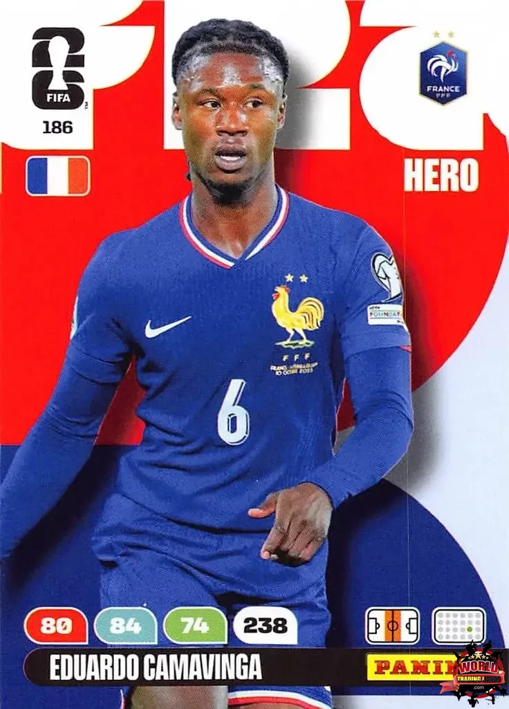 #186|Panini|Adrenlyn XL|FIFA World Cup|2026|Eduardo Camavinga|BASICO