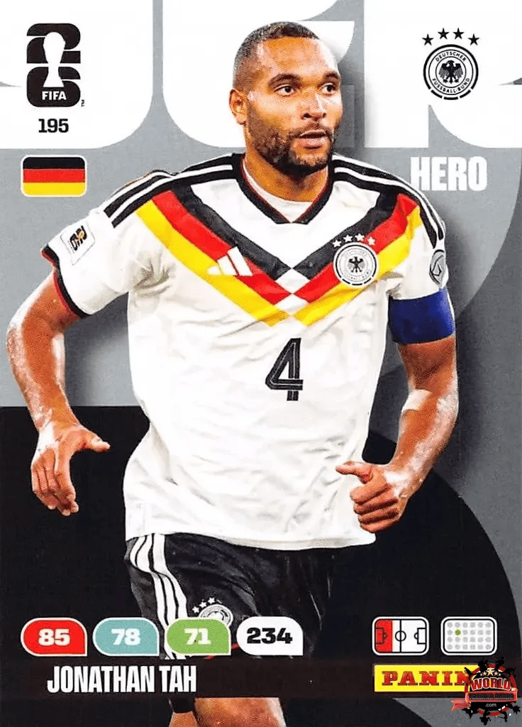 #195|Panini|Adrenlyn XL|FIFA World Cup|2026|Jonathan Tah |BASICO