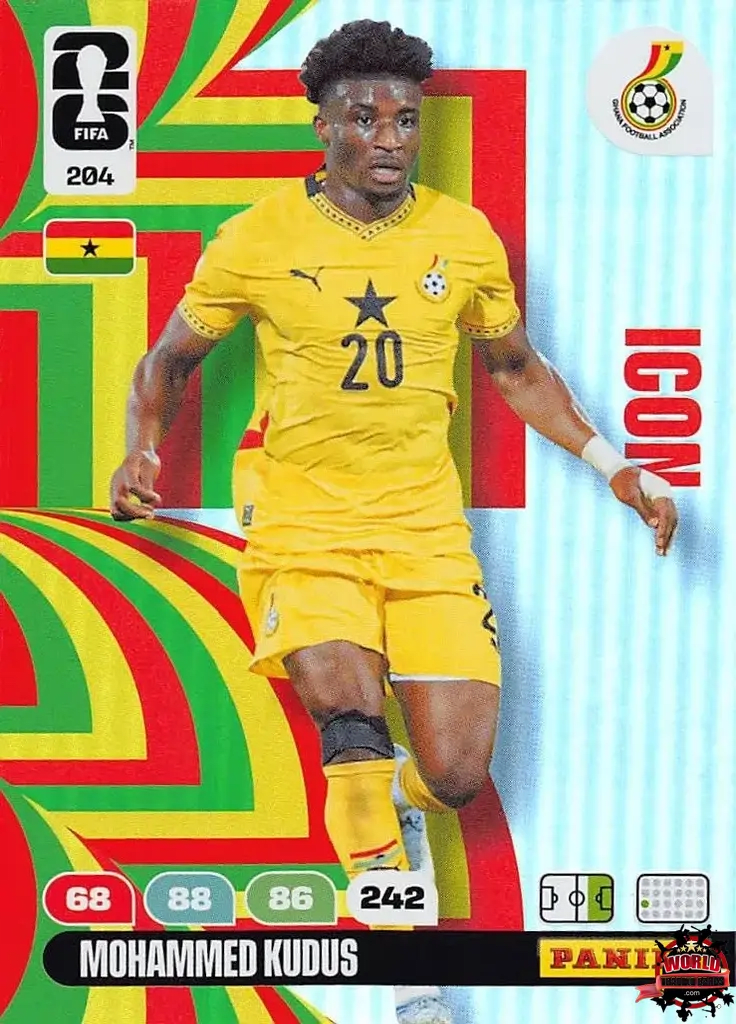 #204|Panini|Adrenlyn XL|FIFA World Cup|2026|Mohammed Kudus - Icon|BASICO