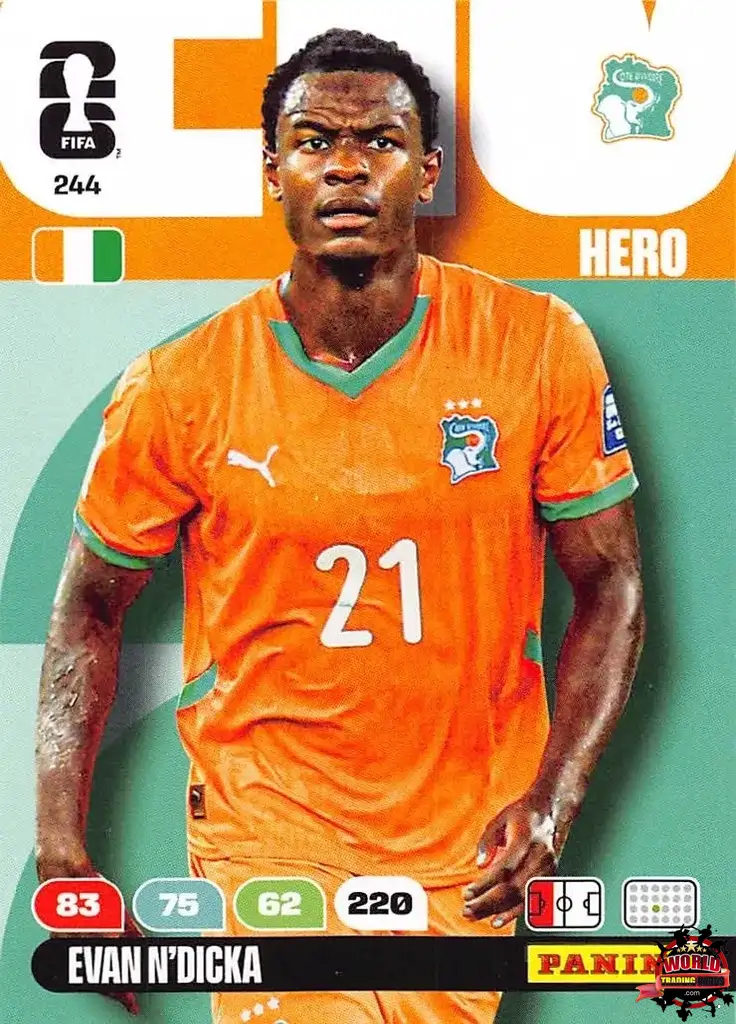 #244|Panini|Adrenlyn XL|FIFA World Cup|2026|Evan N'Dicka |BASICO