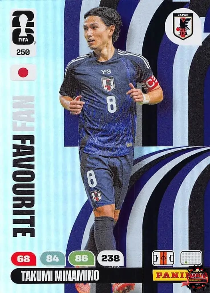 #250|Panini|Adrenlyn XL|FIFA World Cup|2026|Takumi Minamino - Fan Favourite|BASICO