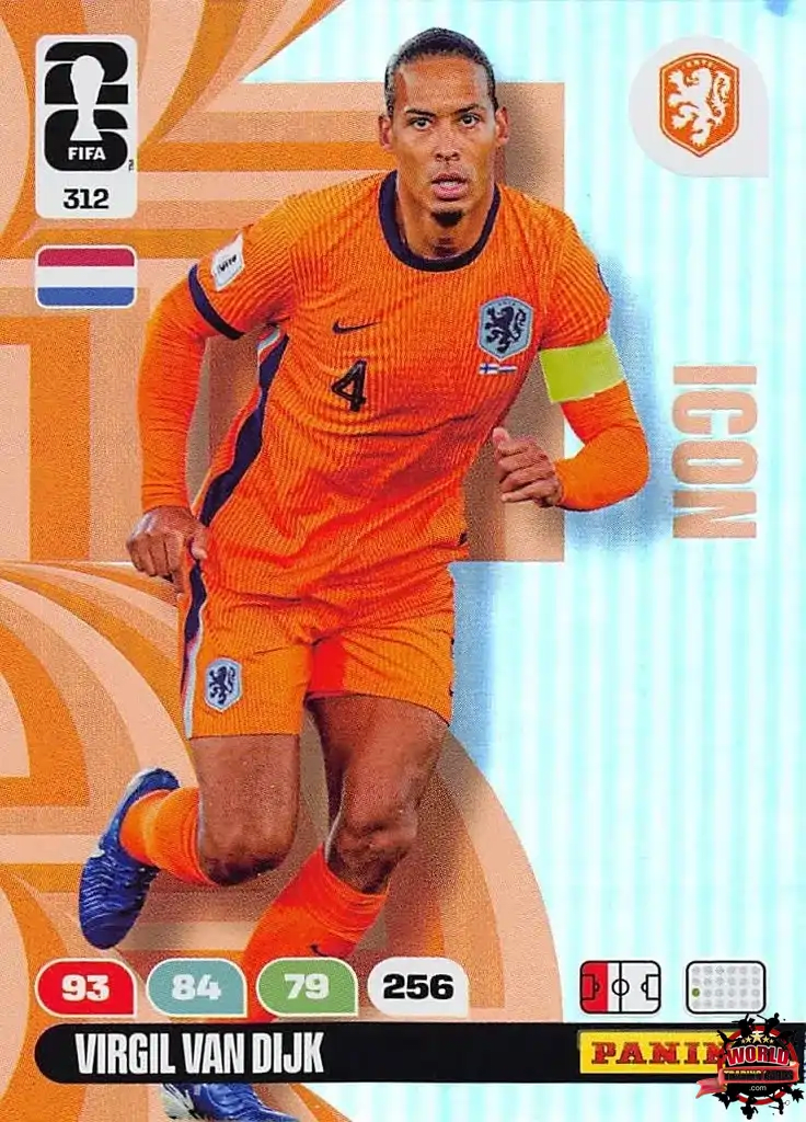 #312|Panini|Adrenlyn XL|FIFA World Cup|2026|Virgil van Dijk - Icon|BASICO