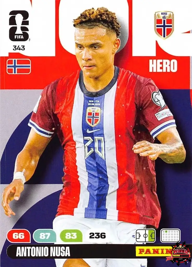#343|Panini|Adrenlyn XL|FIFA World Cup|2026|Antonio Nusa |BASICO