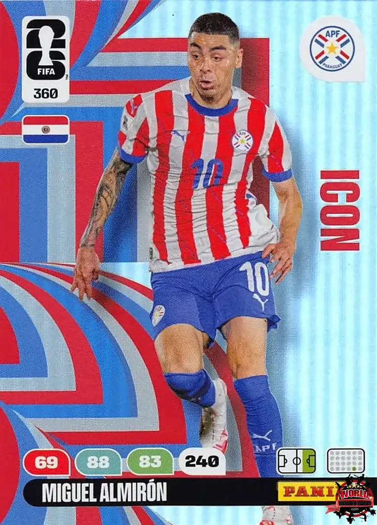 #360|Panini|Adrenlyn XL|FIFA World Cup|2026|Miguel Almirón - Icon|BASICO