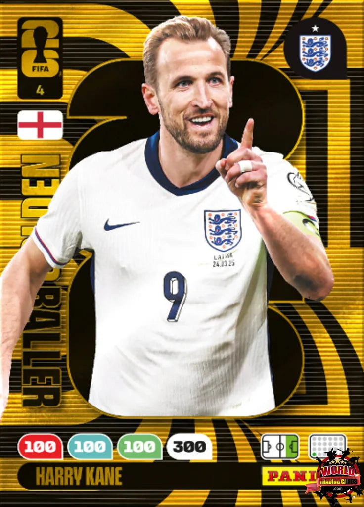 #004 | Panini | Adrenalyn XL | FIFA World Cup | 2026 | Harry Kane | Inglaterra | GOLDEN BALLER