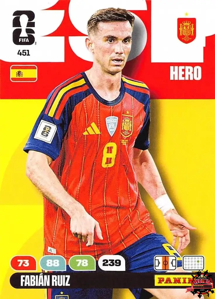 #451|Panini|Adrenlyn XL|FIFA World Cup|2026|Fabián Ruiz |BASICO