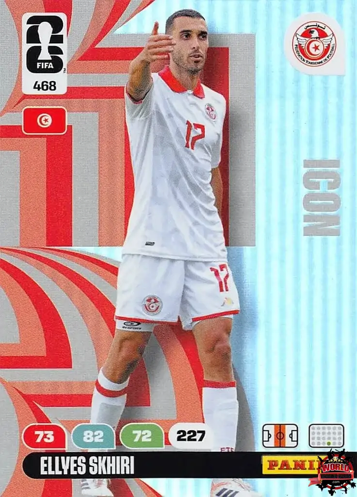 #468|Panini|Adrenlyn XL|FIFA World Cup|2026|Ellyes Skhiri - Icon|BASICO