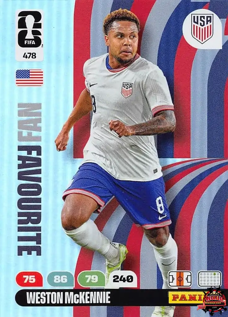 #478|Panini|Adrenlyn XL|FIFA World Cup|2026|Weston McKennie - Fan Favourite|BASICO