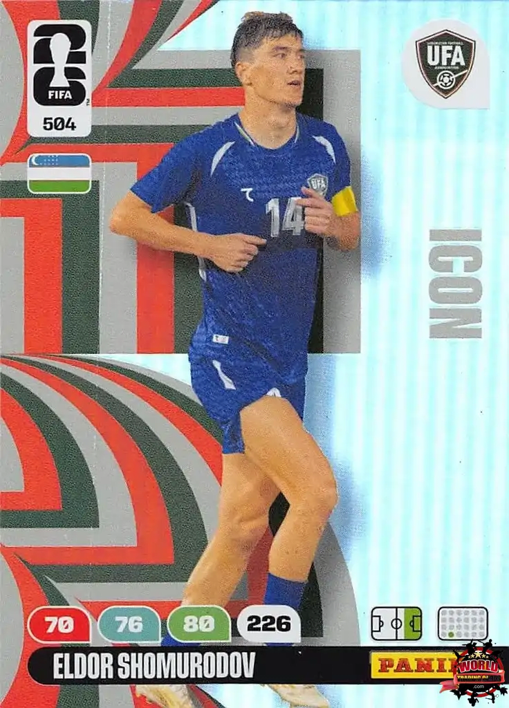 #504|Panini|Adrenlyn XL|FIFA World Cup|2026|Eldor Shomurodov  -  Icon|BASICO