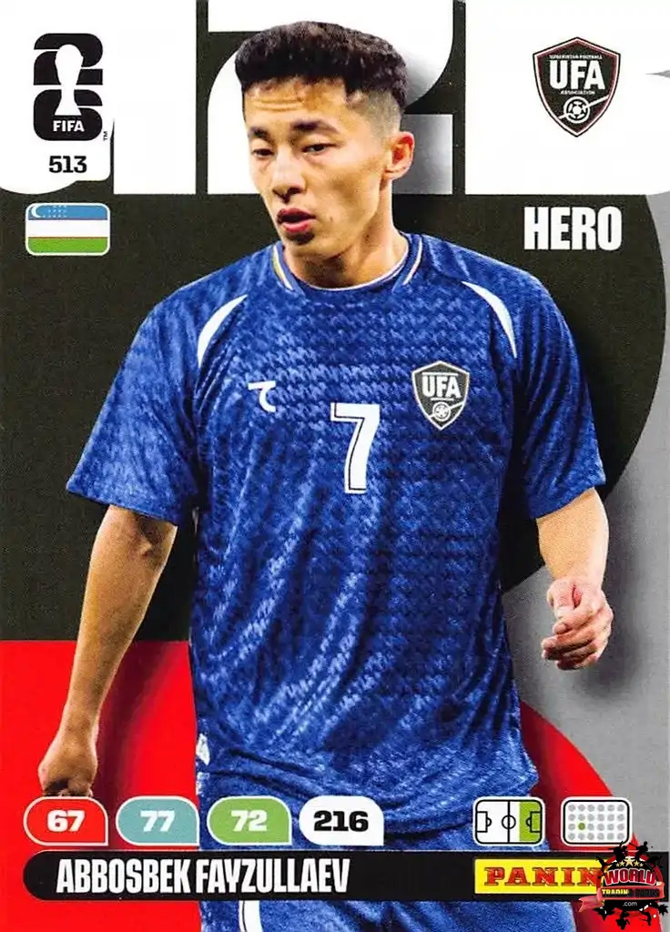 #513|Panini|Adrenlyn XL|FIFA World Cup|2026|Abbosbek Fayzullaev |BASICO