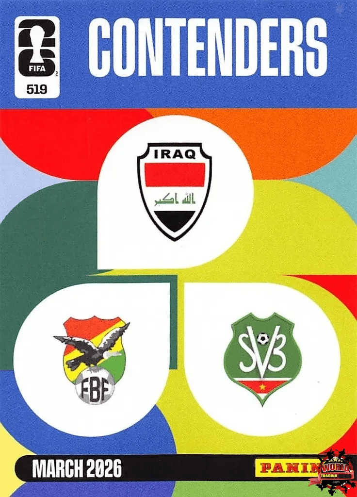 #519|Panini|Adrenlyn XL|FIFA World Cup|2026|Surinam - Bolivia / Iraq|Contenders