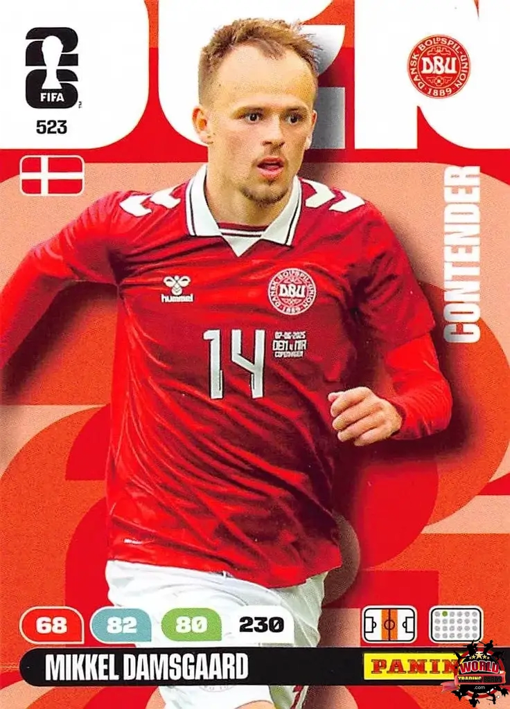 #523|Panini|Adrenlyn XL|FIFA World Cup|2026|Mikkel Damsgaard|Contenders
