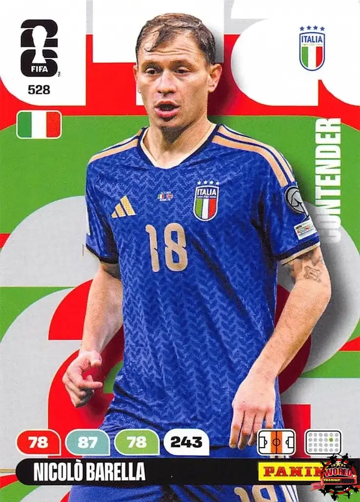 #528|Panini|Adrenlyn XL|FIFA World Cup|2026|Nicolo Barella|Contenders