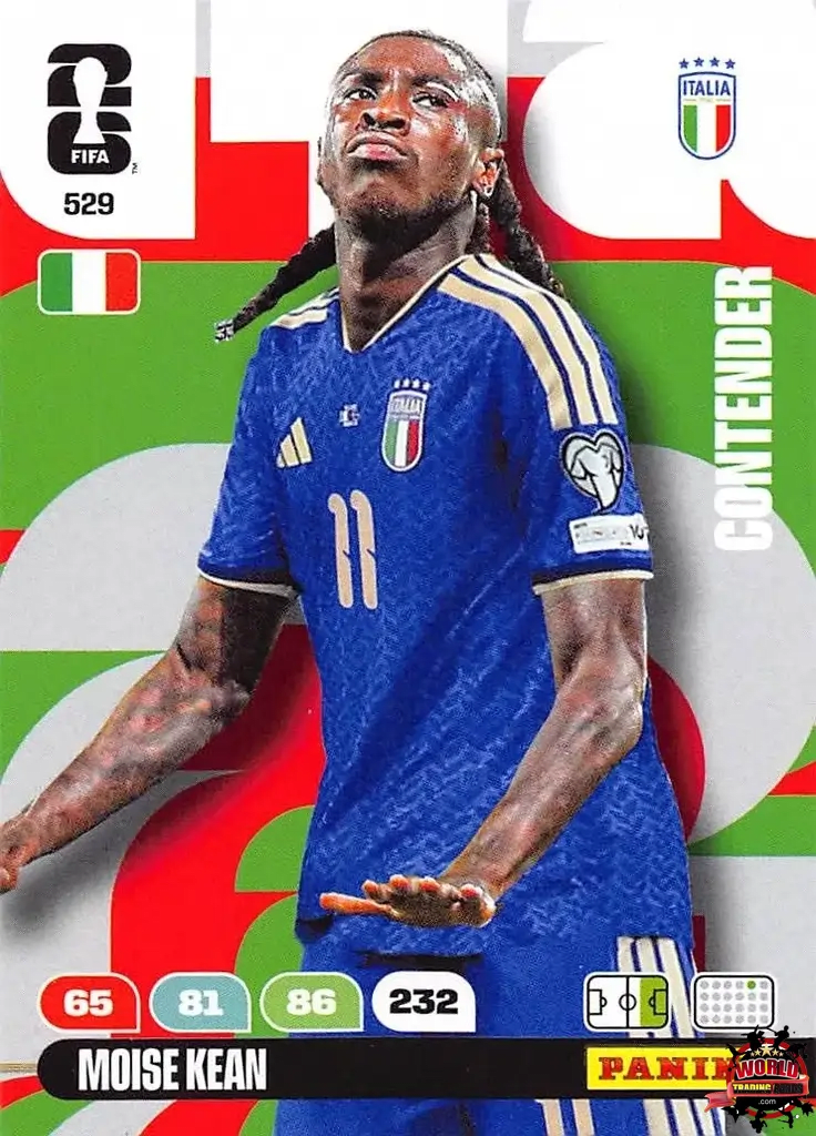 #529|Panini|Adrenlyn XL|FIFA World Cup|2026|Moises Kean|Contenders