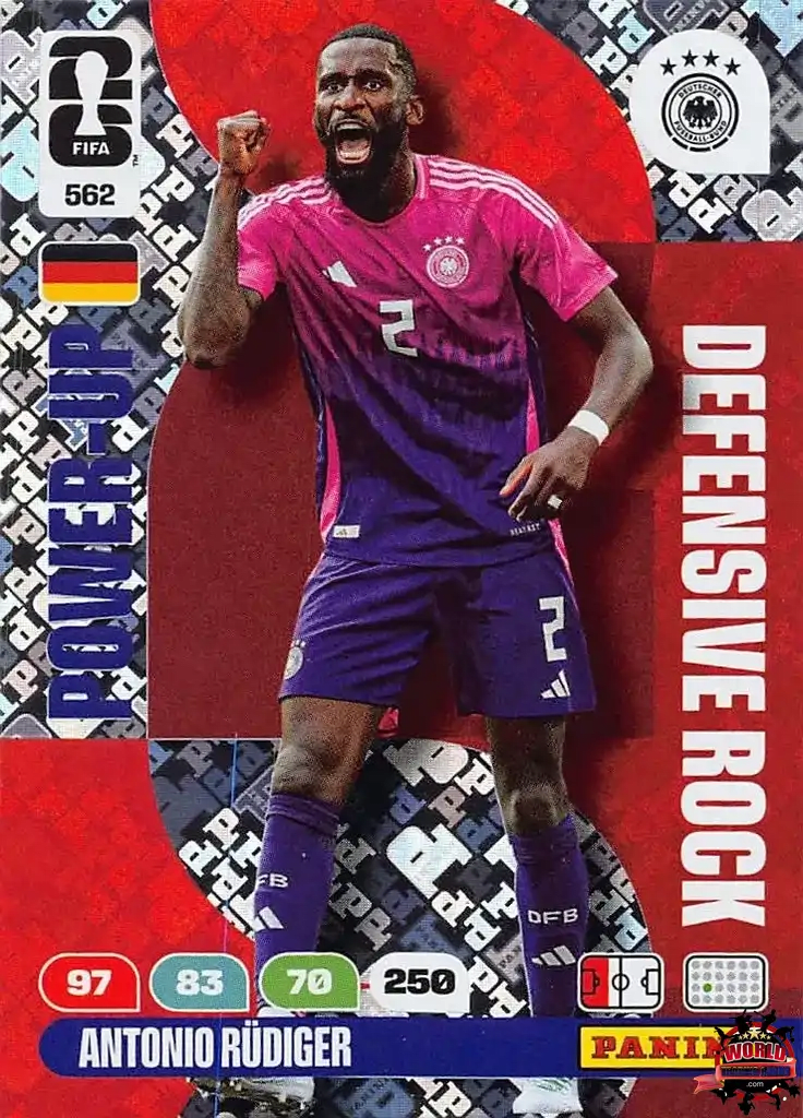#562|Panini|Adrenlyn XL|FIFA World Cup|2026|Antonio Rudiger|Defensive Rock