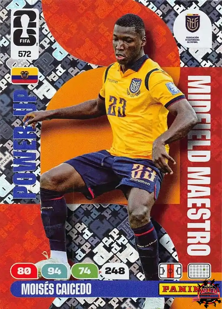 #572|Panini|Adrenlyn XL|FIFA World Cup|2026|Moises Caicedo|Midfield Maestro