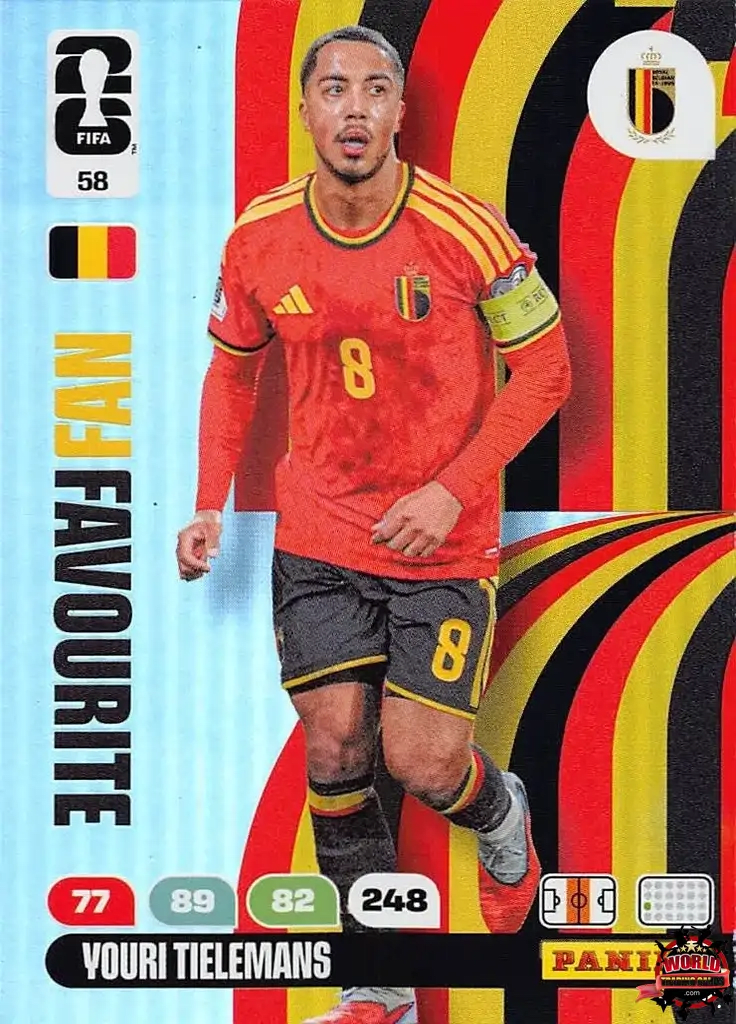 #058|Panini|Adrenlyn XL|FIFA World Cup|2026|Youri Tielemans - Fan Favourite|BASICO