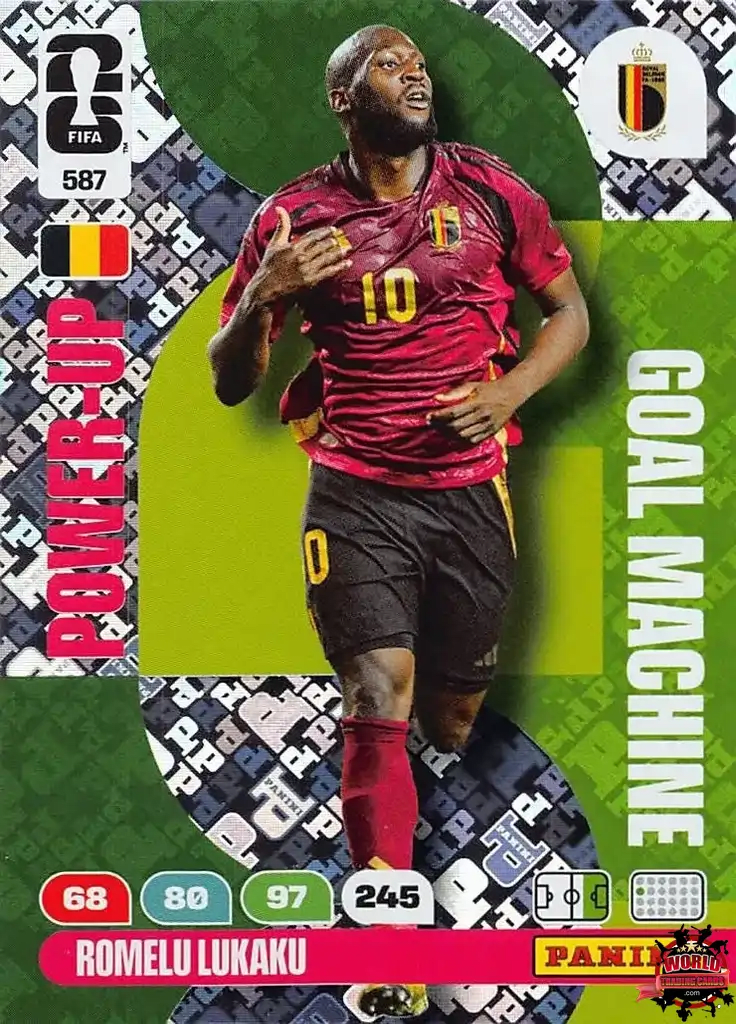 #587|Panini|Adrenlyn XL|FIFA World Cup|2026|Romelu Lukaku|Goal Machine