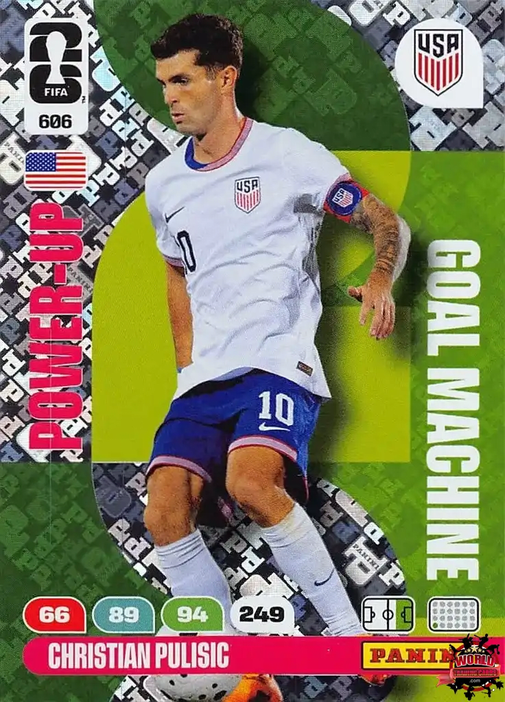#606|Panini|Adrenlyn XL|FIFA World Cup|2026|Christian Pulisic|Goal Machine