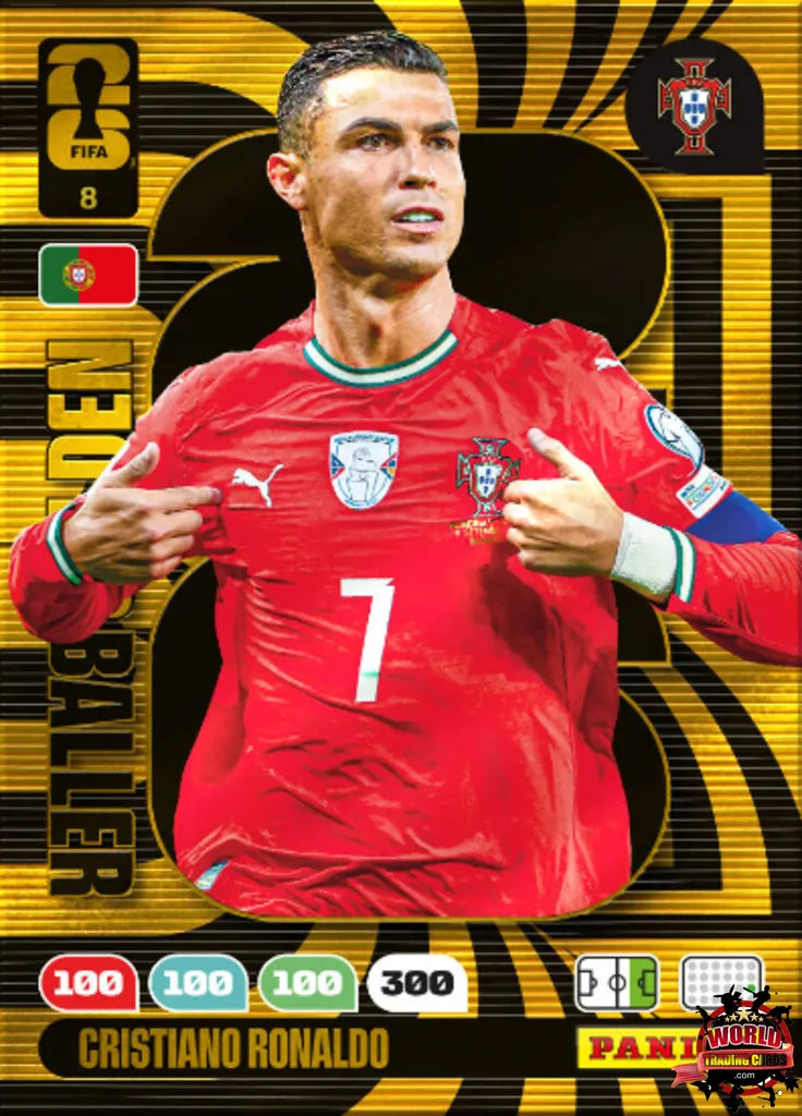 #008 | Panini | Adrenalyn XL | FIFA World Cup | 2026 | Cristiano Ronaldo | Portugal | GOLDEN BALLER