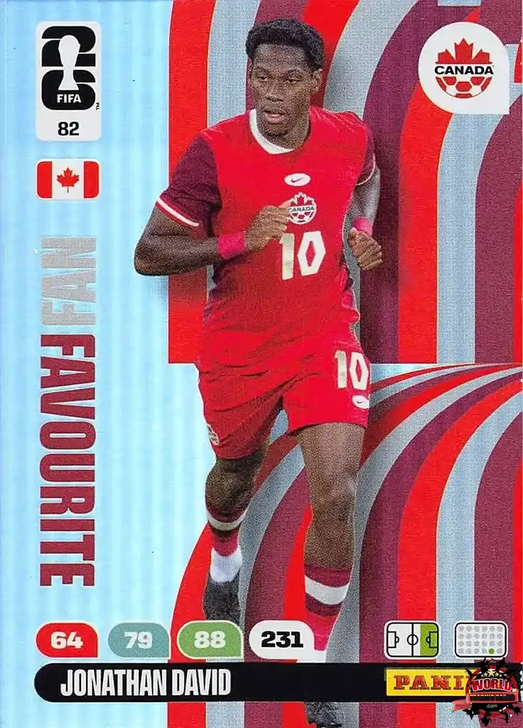 #082|Panini|Adrenlyn XL|FIFA World Cup|2026|Jonathan David - Fan Favourite|BASICO