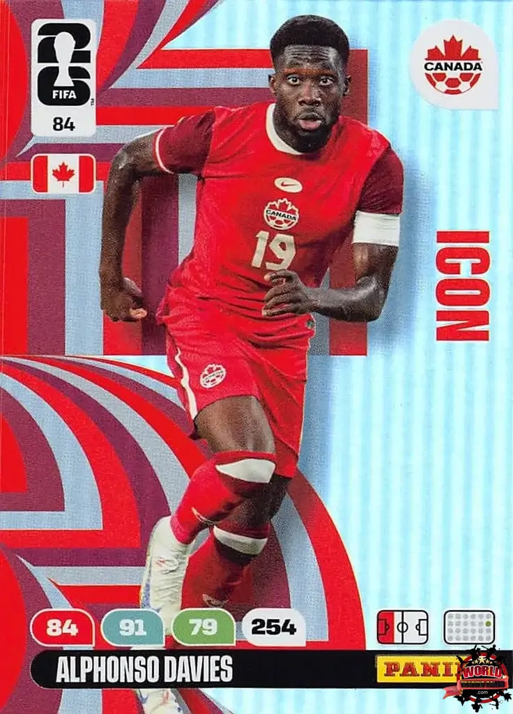 #084|Panini|Adrenlyn XL|FIFA World Cup|2026|Alphonso Davies - Icon|BASICO