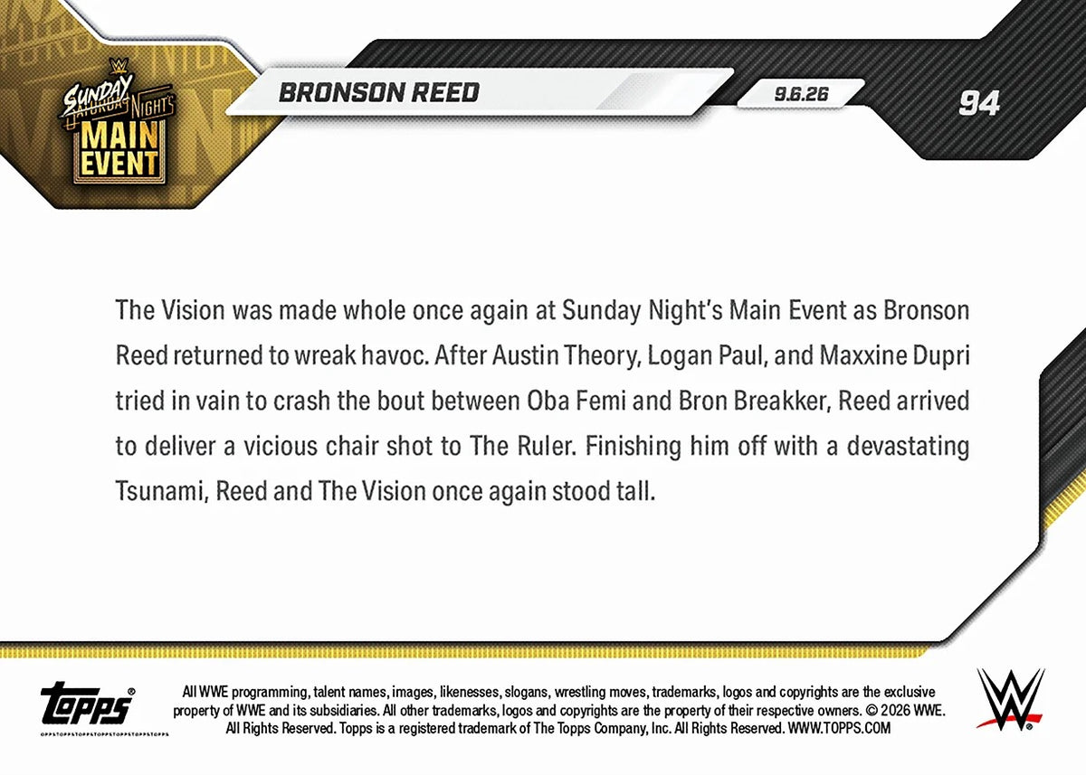 2026 | Topps | Now | WWE | #092 | Grayson Waller | Base