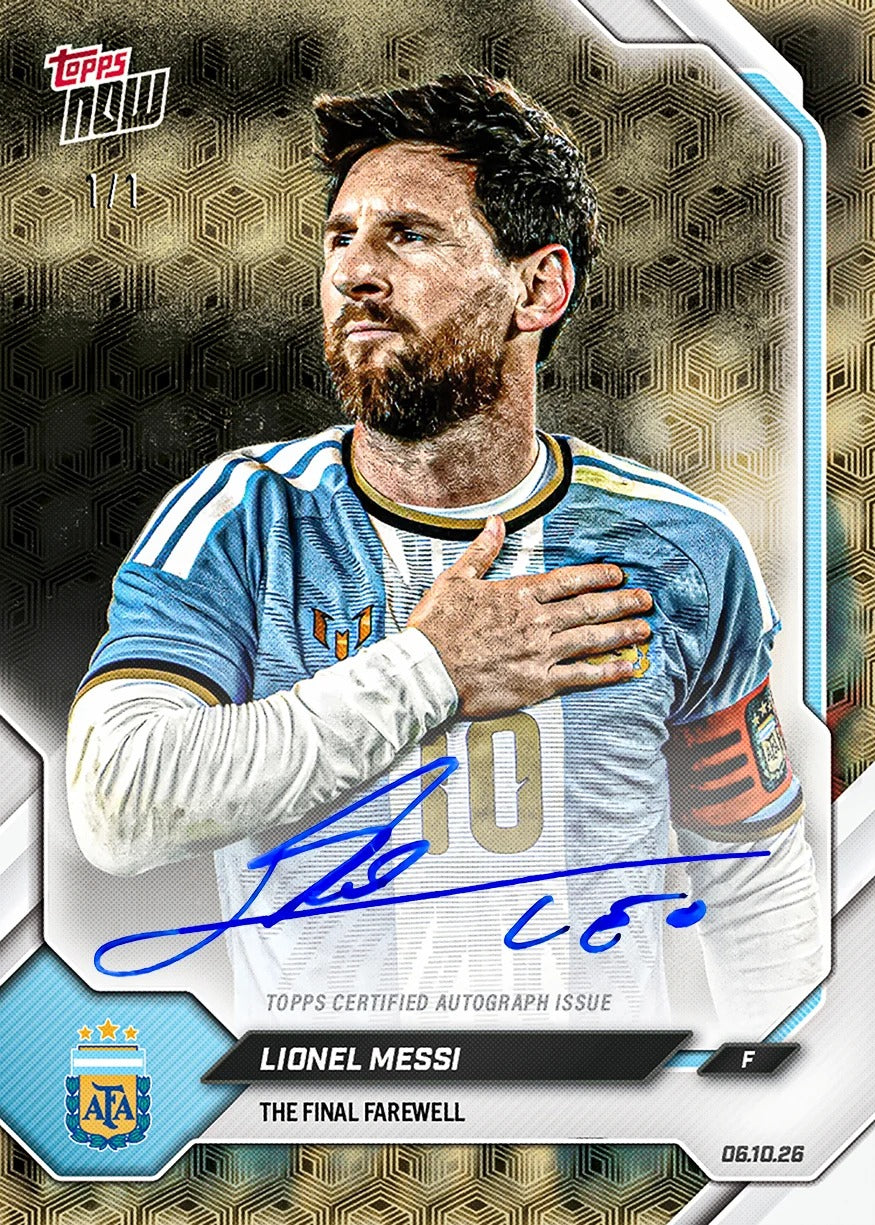 2026 | Topps | Now | Argentina | Lionel Messi  | Despedida Final | SOBRE PACK SELLADO (2 cartas) | Posibles Autos 1/1?
