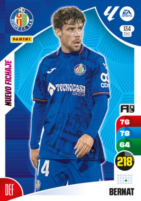 Panini Adrenalyn XL La Liga 2024/2025 - #134 Bis-. Bernat - Nuevo Fichaje - Getafe - 2ª Edición, Cromo RAW