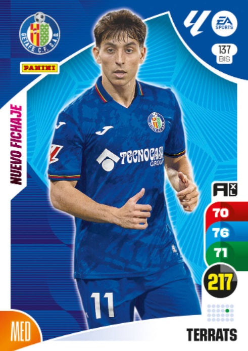 Panini Adrenalyn XL La Liga 2024/2025 - #137 Bis-. Terrats - Nuevo Fichaje - Getafe - 2ª Edición, Cromo RAW