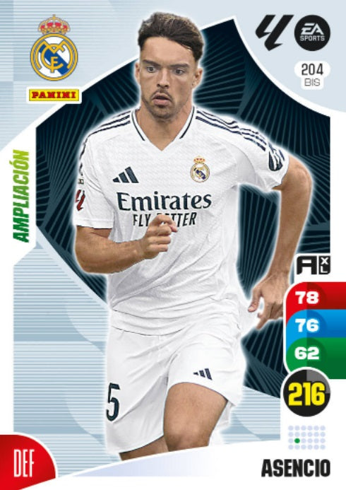 Panini Adrenalyn XL La Liga 2024/2025 - #204 BIS -. ASENCIO - REAL MADRID - AMPLIACIÓN - 2ª Edición, Cromo RAW