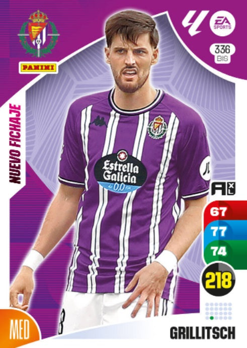 Panini Adrenalyn XL La Liga 2024/2025 - #336 Bis-. Grillitsch - Nuevo Fichaje - Valladolid - 2ª Edición, Cromo RAW