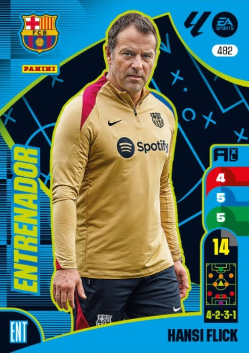 Panini Adrenalyn XL La Liga 2024/2025 - #482-. Hansi Flick - FC Barcelona - Entrenador - 2ª Edición, Cromo RAW