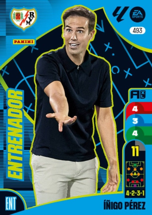 Panini Adrenalyn XL La Liga 2024/2025 - #493-. Íñigo Pérez - Rayo Vallecano - Entrenador - 2ª Edición, Cromo RAW
