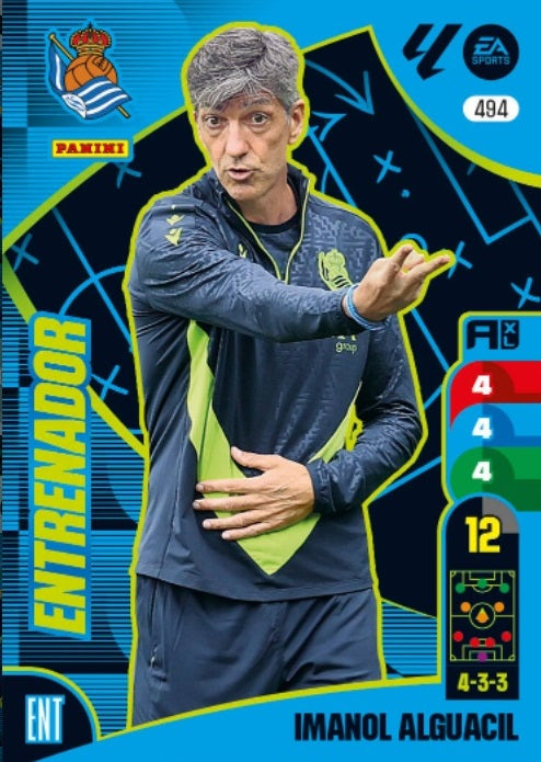 Panini Adrenalyn XL La Liga 2024/2025 - #494-. Imanol Alguacil - Real Sociedad - Entrenador - 2ª Edición, Cromo RAW