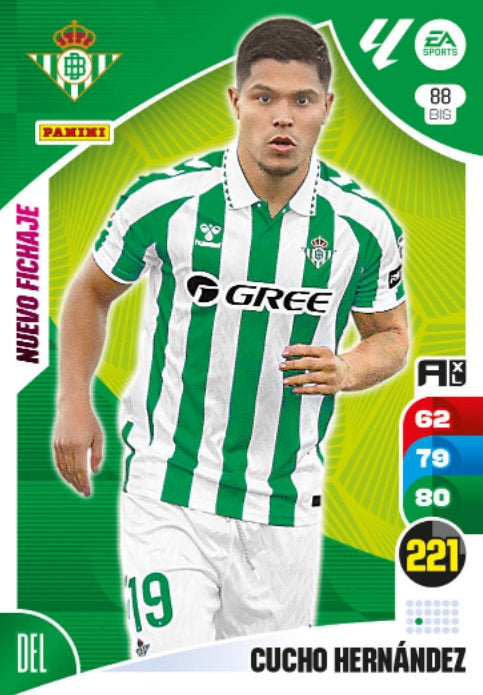 Panini Adrenalyn XL La Liga 2024/2025 - #088 Bis-. Cucho Hernández - Nuevo Fichaje - Betis - 2ª Edición, Cromo RAW