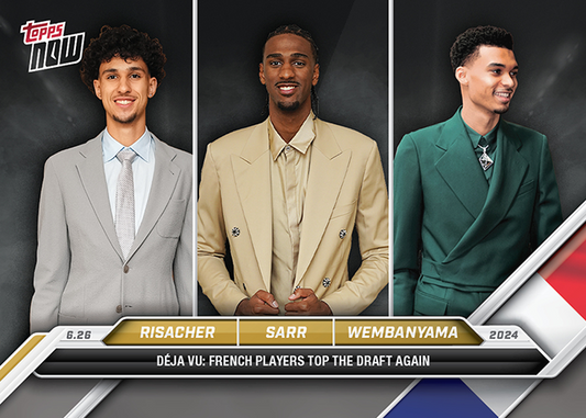 Victor Wembanyama / Zaccharie Risacher / Alex Sarr - 2024 - Topps Now Basketball - Déja Vu - # D-RSW - World Trading Cards - Basketball Card - RAW Chrome