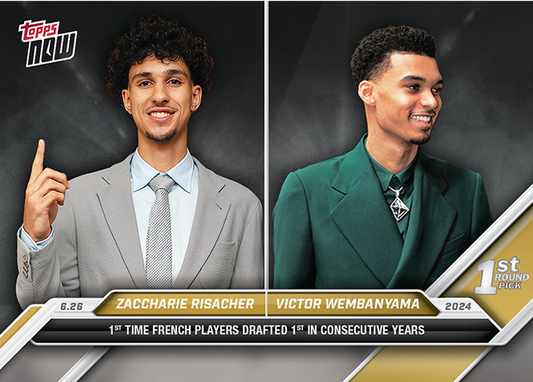 Victor Wembanyama / Zaccharie Risacher - 2024 - Topps Now Basketball - 1st Drafter in Consecutive Years- # D-RW - World Trading Cards - Basketball Card - RAW Chrome