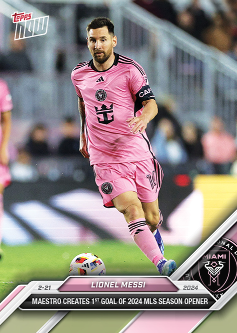 Lionel Messi - 2024 - Topps Now MLS - #001 - Inter Miami - World Trading Cards - Tarjeta Fútbol - Cromo RAW