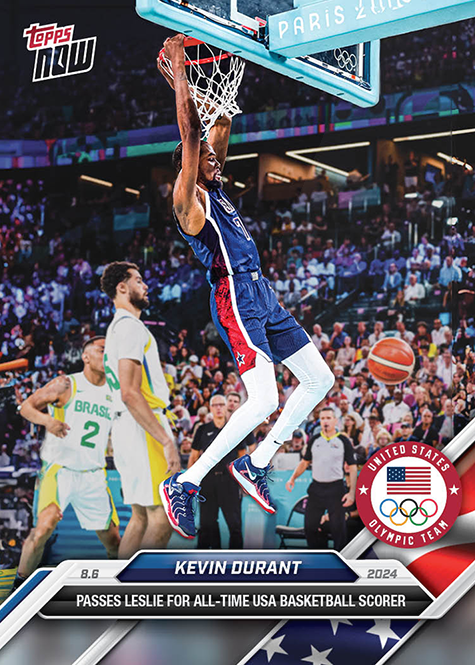 Kevin Durant - Topps Now Olympic Game Paris - #020 - World Trading Cards - Tarjeta Basketball - Cromo RAW