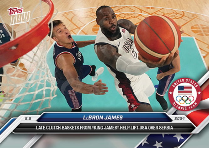 Lebron James - 2024 - Topps Now Olympic Game Paris - King James - #024 - World Trading Cards - Tarjeta Basketball - Cromo RAW