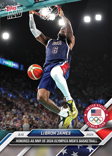 Lebron James - 2024 - Topps Now Olympic Game Paris - MVP - #030 - World Trading Cards - Tarjeta Basketball - Cromo RAW