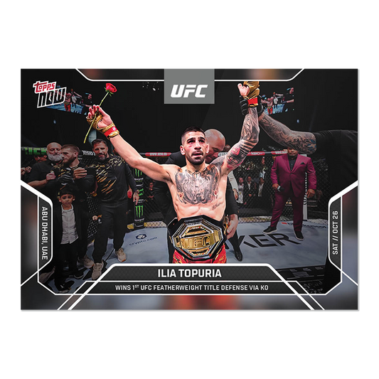 ILia Topuria - 2024 - Topps Now UFC - Wins 1st UFC - #027 - World Trading Cards - WWE Card - RAW Card