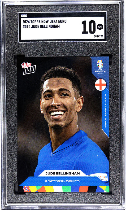 Jude Bellingham - 2024 - Topps Now Euro - England - #010 - SGC 10 - World Trading Cards - Football Card - Chrome Graded
